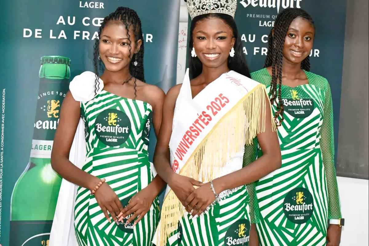 Miss Universités 2025 et ses dauphines plongent au cœur de la production de Beaufort Lager à BRAKINA !